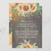 Invitation Fleurs de soleil rustiques et feux de bois (Devant / Derrière)