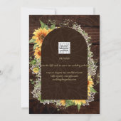 Invitation Fleurs de soleil rustiques et mariage de dentelle (Dos)