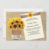 Invitation Fleurs de soleil rustiques Fête des mariées de pot (Devant)