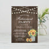 Invitation Fleurs de soleil rustiques Lights Parti de retrait (Debout devant)