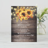 Invitation Fleurs de soleil rustiques Lights Parti de retrait (Debout devant)