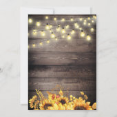 Invitation Fleurs de soleil rustiques Lights Parti de retrait (Dos)