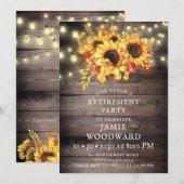 Invitation Fleurs de soleil rustiques Lights Parti de retrait (Devant / Derrière)