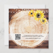 Invitation Fleurs de soleil rustiques lumières à cordes Maria (Dos)