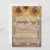 Invitation Fleurs de soleil rustiques, Lumières, Fête de la G (Devant)