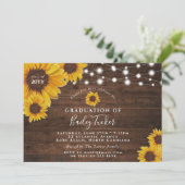 Invitation Fleurs de soleil rustiques & Lumières Graduation P (Debout devant)