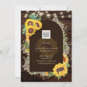 Invitation Fleurs de soleil rustiques Luminaires Arc Mariage (Dos)