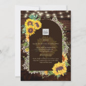 Invitation Fleurs de soleil rustiques Luminaires Arc Mariage  (Dos)