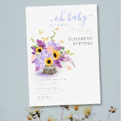 Invitation Fleurs de soleil rustiques luxuriantes Élégant Bab