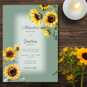 Invitation Fleurs de soleil rustiques sur Mariage vert de Sag