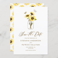 Fleurs de soleil sur Mason Jar Enregistrer la date