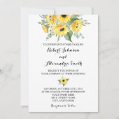 Invitation Fleurs de soleil Verdure Mariage Country Chic (Devant)