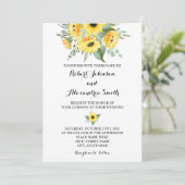 Invitation Fleurs de soleil Verdure Mariage Country Chic (Debout devant)