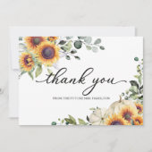 Invitation Fleurs de soleil vertes Chute Fête des mariées Mer (Devant)