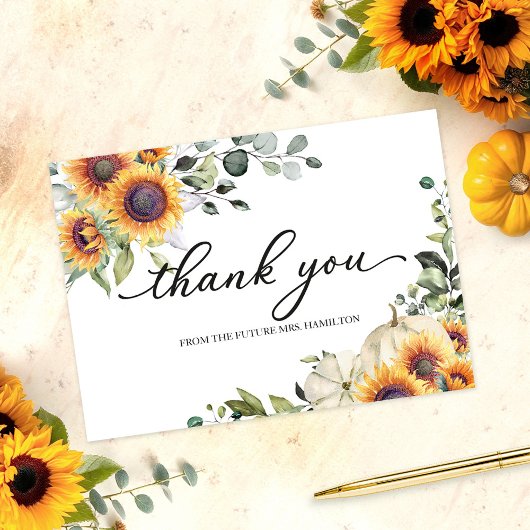 Invitation Fleurs de soleil vertes Chute Fête des mariées Mer