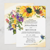 Invitation Fleurs de soleil vives Floral Mariage chrétien (Devant / Derrière)