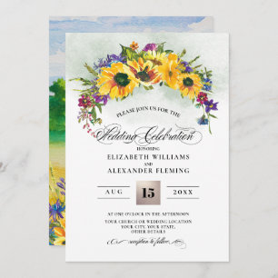 Invitation Fleurs de soleil Wild Meadow Summer Rustic Maria
