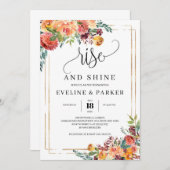 Invitation fleurs de souci orange, lève-toi et bri (Devant / Derrière)