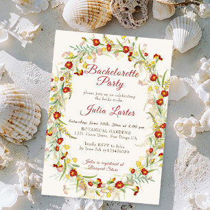 Invitation Fleurs de souci sauvage Foliage Enterrement de vie