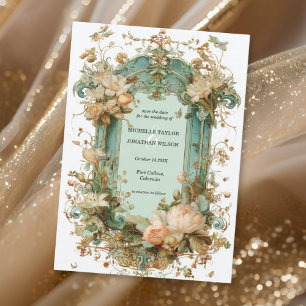 Invitation Fleurs de style botanique victorien vintage pour c