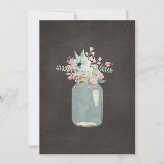 Invitation Fleurs de tableau noir Rustique Mason Jar Floral m (Dos)