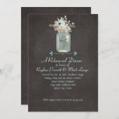 Invitation Fleurs de tableau noir Rustique Mason Jar Floral m (Devant / Derrière)