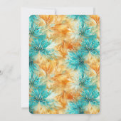 Invitation Fleurs de Tangerine Turquoise Anniversaire (Dos)