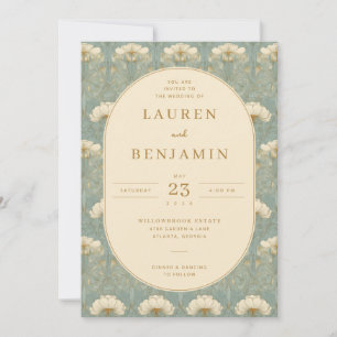 Invitation Fleurs de teal élégantes