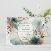 Invitation Fleurs de Téard dans la Fleur de Bronze Mariage (Debout devant)