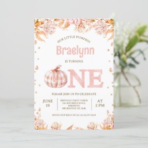 Invitation Fleurs de teint automnal Citrouille rustique 1er a