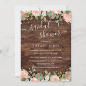 Invitation Fleurs de teint doré rustique Mariage (Devant)