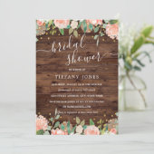Invitation Fleurs de teint doré rustique Mariage (Debout devant)