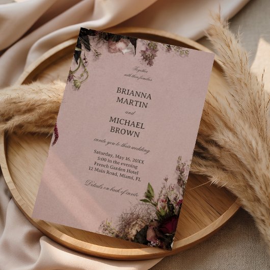 Invitation Fleurs de Teint Rosé Romantique