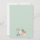 Invitation Fleurs de teinte orange avec bordure supérieure mi (Dos)