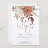 Invitation Fleurs de Terracotta Rustique Nous faisons Code QR (Devant)