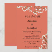 Invitation Fleurs de terrain en terre cuite Mariage Enregistr (Devant / Derrière)