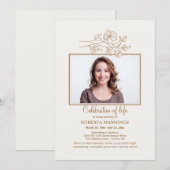 Invitation Fleurs de terrain Photo Célébration de la vie Invi (Devant / Derrière)