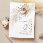 Invitation Fleurs de terre et de blanc Boho Engagement Party<br><div class="desc">Fleurs terreuses et blanches élégantes invitations à la fête de fiançailles</div>