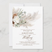 Invitation Fleurs de Terre et Mariage de Pampas Grass Bohème (Devant)