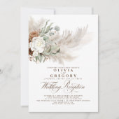 Invitation Fleurs de terre et Pampas Réception de mariage en  (Devant)