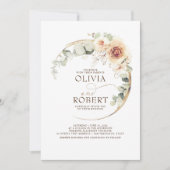 Invitation Fleurs de tons de terre Boho Elégant mariage (Devant)