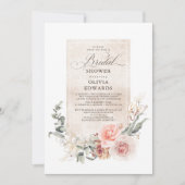 Invitation Fleurs de tons de terre Boho Elégante Fête des mar (Devant)