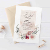 Invitation Fleurs de tons de terre Boho Elégante Fête des mar