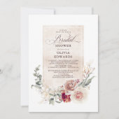 Invitation Fleurs de tons de terre Boho Elégante Fête des mar (Devant)