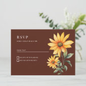 Invitation Fleurs de tournesol à la menthe orange brun tourbé (Debout devant)