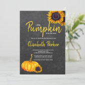 Invitation Fleurs de tournesol au soleil citrouille jaune Bab (Debout devant)