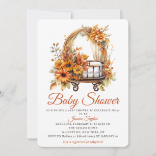 Invitation Fleurs de tournesol de berceau d'automne Fille nou