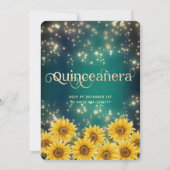 Invitation Fleurs de tournesol émeraude feu vert (Dos)