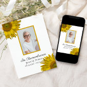 Invitation Fleurs de tournesol Jaune Anniversaire de la mort
