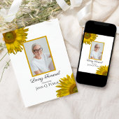 Invitation Fleurs de Tournesol Jaune Vivant Fête funéraire